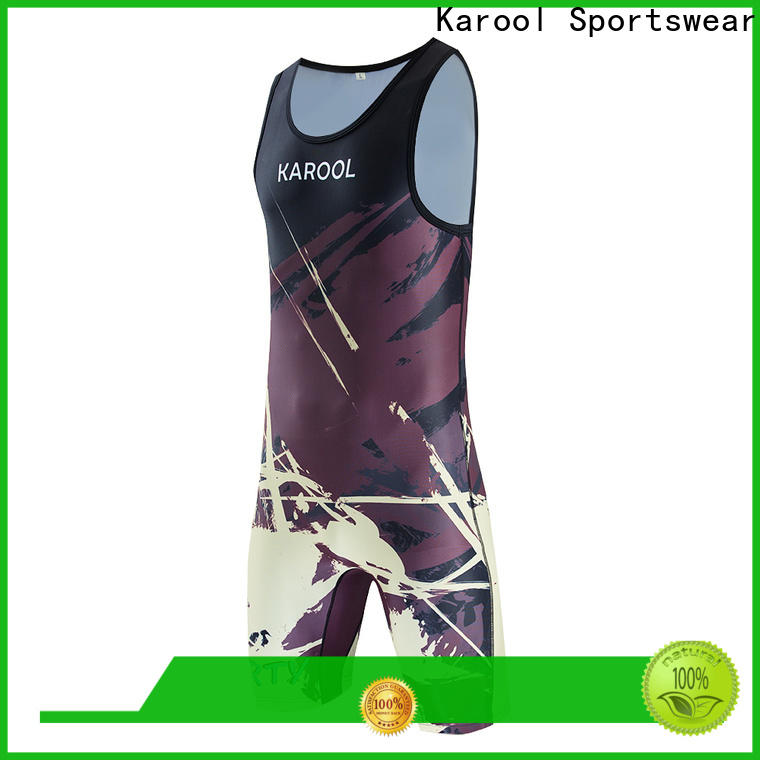 Karool breathable custom wrestling singlets with good price for sporting